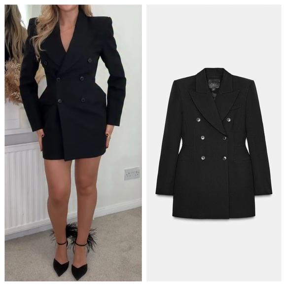 NEW ZARA ZW COLLECTION DOUBLE BREASTED BLAZER DRESS BLACK - REF. 8587/797